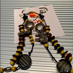 Zebra Animal Earrings/Yellow